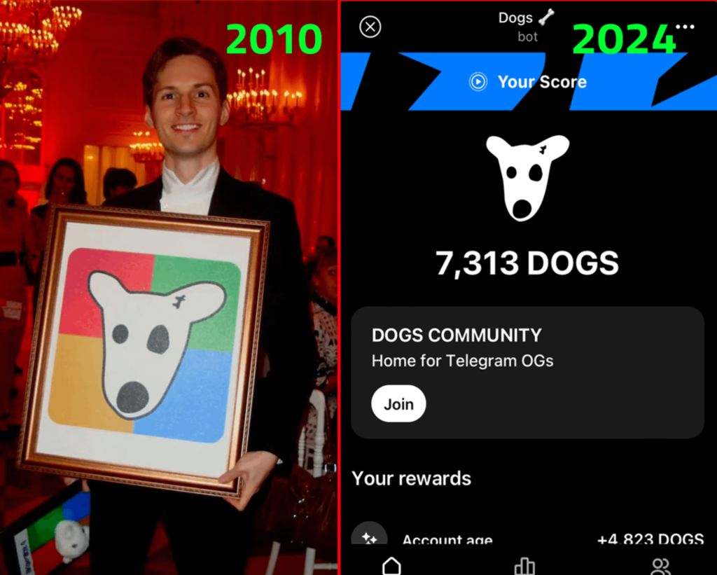 pavel durov lancamento DOGS vender dogs no pix memecoin telegram bitcoinp2p