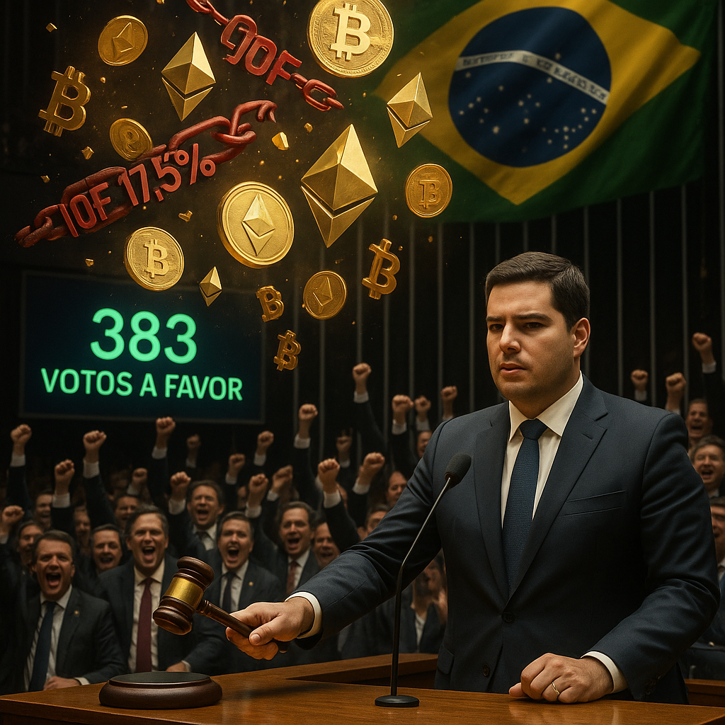 Câmara aprova derrubar IOF com 383 votos Hugo Motta derruba decreto do governo sobre IOF MP 1303 que taxa criptomoedas em 17,5% ameaçada Senado vota IOF hoje após Câmara aprovar derrubada Davi Alcolumbre mobiliza senadores contra IOF Governo Lula sofre maior derrota na Câmara Tributação 17,5% sobre Bitcoin pode ser barrada Câmara dos Deputados rejeita aumento do IOF Hugo Motta surpreende governo com votação do IOF Criptomoedas podem manter isenção de 35 mil reais IOF sobre criptomoedas derrubado pela Câmara Exchanges de Bitcoin comemoram derrota do governo MP das criptomoedas em risco após votação Senado Federal vota IOF ainda hoje BitcoinP2P analisa impactos da votação da Câmara Fintechs escapam de tributação maior com CSLL Decreto do IOF suspenso por 383 deputados Resistência do Congresso às medidas fiscais Alíquota fixa 17,5% criptomoedas rejeitada Hugo Motta presidente Câmara derruba IOF Davi Alcolumbre União Brasil apoia derrubada Votação histórica contra governo Lula Crise fiscal governo após derrota na Câmara Bitcoin mantém isenção mensal 35 mil Operações criptomoedas livres de IOF Deputados rejeitam tributação sobre crypto Medida Provisória 1303 em xeque no Congresso Coronel Chrisóstomo relator projeto anti IOF Plenário esvaziado aprova derrubada IOF Sessão semipresencial derrota governo Palácio Planalto pego de surpresa Fernando Haddad sofre derrota tributária Ministério Fazenda perde batalha IOF Congresso Nacional rejeita aumento impostos Projeto Decreto Legislativo PDL aprovado Urgência IOF aprovada semana passada Base governista dividida na votação Oposição celebra vitória contra IOF PL Republicanos PP votam contra governo União Brasil lidera oposição ao IOF Rodrigo Pacheco sucessor Davi Alcolumbre Gleisi Hoffmann fracassa em negociação Rui Costa Casa Civil não convence deputados Lindbergh Farias PT critica Hugo Motta Líder governo José Guimarães libera bancada Requerimento retirada pauta rejeitado Emendas parlamentares ameaçadas por IOF Contingenciamento gastos após derrubada IOF Arrecadação 10 bilhões 2025 perdida Meta fiscal governo comprometida Déficit zero 2025 em risco Superávit 2026 ameaçado pela derrota Arcabouço fiscal precisa revisão Compensação perdas IOF necessária Petrobras dividendos podem compensar IOF Banco Brasil BNDES reservas solução Reforma administrativa urgente governo Corte gastos exigido pelo Congresso Equilíbrio fiscal sem aumento impostos Resistência política medidas tributárias Ambiente econômico melhor sem IOF Investimentos protegidos de tributação excessiva Mercado financeiro celebra derrubada IOF Câmbio dólar reage à votação Bolsa valores sobe com derrubada IOF Investidores comemoram rejeição IOF Renda fixa protegida de tributação LCI LCA mantêm benefícios fiscais CRI CRA preservam isenções Debêntures incentivadas protegidas Fundos investimento livres IOF adicional Previdência privada sem IOF extra Cartões pré-pagos viagem sem taxa Remessas exterior mantêm alíquota atual Investimento direto estrangeiro protegido Operações câmbio preservadas Crédito pessoa jurídica beneficiado Risco sacado varejistas favorecidos Seguro VGBL limite ampliado Apostas bets tributação mantida 12% Juros Capital Próprio JCP preservados Contribuição Social Lucro Líquido CSLL reduzida Fintechs mantêm alíquota 9% CSLL Bancos tradicionais perdem vantagem tributária Harmonização tributária rejeitada Tabela regressiva IR mantida Compensação ganhos perdas preservada Day trade criptomoedas isento Mercado vista Bitcoin protegido Opções criptomoedas sem tributação extra Autocustódia operações DeFi livres Reporting ampliado rejeitado Compliance custos reduzidos Padronização regulatória adiada Clareza tributária mantida status quo Competitividade exchanges preservada Pequenos investidores protegidos Grandes investidores sem benefício extra Volume trading mantido Conversões diretas preservadas Books ordem não afetados Robôs trading protegidos Market maker modelo preservado Contraparte operações mantida Facilidade aportes diretos Complexidade trading evitada Experiência usuário preservada Aquisição clientes facilitada Otimização conversão mantida Métricas negócio protegidas Crescimento escalável preservado Casa câmbio digital favorecida