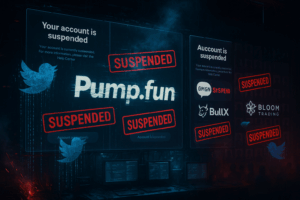 Pump.fun conta suspensa no X Twitter Alon Cohen fundador Pump.fun banido Suspensão massiva contas crypto junho 2025 X bane plataformas memecoin coordenadamente Pump.fun violação regras API terceiros Token PUMP lançamento bilhão dólares cancelado GMGN BullX Bloom Trading contas suspensas ElizaOS AI plataforma banida X Purga crypto contas memecoin X Pump.fun 457 mil seguidores perdidos API não autorizada crypto plataformas Enforcement interno X crypto projetos Alon Cohen inovação acidental comentário Suspensão vésperas token PUMP launch Memecoin launchpad maior controverso Pump.fun 500 milhões taxas arrecadadas Class action lawsuit Pump.fun janeiro Solana memecoins plataforma principal Livestreams perigosos Pump.fun banidos Ameaças autolesão criadores tokens Pump.fun website continua operacional Denúncias massa coordenada teoria Pressão regulatória crescente memecoins Otto usuário lista contas suspensas X regras violação padrão mensagem Crypto comunidade dividida opiniões suspensão Trading automatizado ferramentas banidas Sniping tokens early access suspenso Bot infrastructure crypto suspensa API mercado negro uso não autorizado WuupX precedente suspensão violação 60 mil dólares anuais API oficial Telegram GMGN apelação suspensão ativa Braden marketing Pump.fun denúncias massa Timing crítico token billion dollar Volume 10.4 milhões tokens relacionados 5 tokens trending suspensão referência Bonding curve graduação 9 porcento Dune Analytics dashboard adam_tehc dados SEC investigação Pump.fun post falso David Wang tweet SEC ação legal Mary influencer liquidity harvesting comentário Pump and dump esquemas facilitação Unregistered securities tokens criação alegação Diego Aguilar plaintiff class action Southern District New York lawsuit Financial Conduct Authority UK aviso Reino Unido usuários banidos dezembro Gen Z Quant criança 13 anos 50 mil dólares lucro dump token 85 milhões market cap vingança comunidade Informações pessoais criança divulgadas AutoRug ferramenta liquidity withdrawal rápida Staged hanging fake developer controverso Russian roulette live stream perigoso Kidnapping girlfriend torture stream Gun shooting window price level Live sex shows streaming platform Prison live streams claims creators Waterboarding threats other person Revolutionary platform meme industry growth Slot machine DeFi influencers label High failure rate tokens created 5.1 milhões tokens criados plataforma Janeiro 2024 launch date Pump.fun Alon pseudonymous individual founder Most fun place internet original claim Most darkest place internet became Burwick Law family targeting allegations Cognitively disabled sister tokens created Widowed mother information disclosed Dog pictures information promoted Max Burwick attorney family harassment Lines crossed jaw dropping incidents Easy memecoin creation process simple Mint promote sell desired market cap Liquidity manipulation money laundering allegations Spam related violations suspicious links Overzealous moderation reversal hopes Silver bullet financial troubles warning Crypto meme purge beginning larger Spotlight memecoin mania under again One off enforcement opaque sometimes Sporadic enforcement practice X platform Viral engagement driving role platform Artificially boosting engagement violations Spammy links promoting misleading users Terms service enforcement unclear Crypto crowd wondering one off Larger crypto meme purge warning Increasing scrutiny memecoins promoters Exchange brasileiro implicações regulatórias CEO exchange crypto Brasil perspectiva Compliance rigoroso necessidade crescente Diversificação canais comunicação importante Plataformas próprias investimento estratégico Relacionamento direto usuários prioridade Projetos utilidade real foco Educação investidores riscos especulativos Concorrência memecoins possível redução Oportunidades mercado amadurecimento cripto Precedentes importantes futuro regulação Mídia social plataformas cripto projetos Transparência operações comunicações essencial Marketing canais diversificação necessária Inovação obstáculo oportunidade amadurecimento Especulação além utilidade real Regulamentações compliance todas rigoroso Investimento aconselhamento não constitui Própria pesquisa sempre fazer Criptomoedas investir antes pesquisar Fontes públicas análises mercado baseado