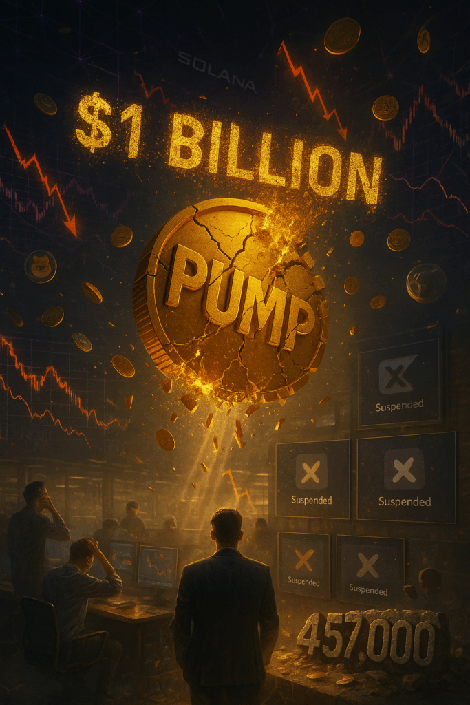 Pump.fun conta suspensa no X Twitter Alon Cohen fundador Pump.fun banido Suspensão massiva contas crypto junho 2025 X bane plataformas memecoin coordenadamente Pump.fun violação regras API terceiros Token PUMP lançamento bilhão dólares cancelado GMGN BullX Bloom Trading contas suspensas ElizaOS AI plataforma banida X Purga crypto contas memecoin X Pump.fun 457 mil seguidores perdidos API não autorizada crypto plataformas Enforcement interno X crypto projetos Alon Cohen inovação acidental comentário Suspensão vésperas token PUMP launch Memecoin launchpad maior controverso Pump.fun 500 milhões taxas arrecadadas Class action lawsuit Pump.fun janeiro Solana memecoins plataforma principal Livestreams perigosos Pump.fun banidos Ameaças autolesão criadores tokens Pump.fun website continua operacional Denúncias massa coordenada teoria Pressão regulatória crescente memecoins Otto usuário lista contas suspensas X regras violação padrão mensagem Crypto comunidade dividida opiniões suspensão Trading automatizado ferramentas banidas Sniping tokens early access suspenso Bot infrastructure crypto suspensa API mercado negro uso não autorizado WuupX precedente suspensão violação 60 mil dólares anuais API oficial Telegram GMGN apelação suspensão ativa Braden marketing Pump.fun denúncias massa Timing crítico token billion dollar Volume 10.4 milhões tokens relacionados 5 tokens trending suspensão referência Bonding curve graduação 9 porcento Dune Analytics dashboard adam_tehc dados SEC investigação Pump.fun post falso David Wang tweet SEC ação legal Mary influencer liquidity harvesting comentário Pump and dump esquemas facilitação Unregistered securities tokens criação alegação Diego Aguilar plaintiff class action Southern District New York lawsuit Financial Conduct Authority UK aviso Reino Unido usuários banidos dezembro Gen Z Quant criança 13 anos 50 mil dólares lucro dump token 85 milhões market cap vingança comunidade Informações pessoais criança divulgadas AutoRug ferramenta liquidity withdrawal rápida Staged hanging fake developer controverso Russian roulette live stream perigoso Kidnapping girlfriend torture stream Gun shooting window price level Live sex shows streaming platform Prison live streams claims creators Waterboarding threats other person Revolutionary platform meme industry growth Slot machine DeFi influencers label High failure rate tokens created 5.1 milhões tokens criados plataforma Janeiro 2024 launch date Pump.fun Alon pseudonymous individual founder Most fun place internet original claim Most darkest place internet became Burwick Law family targeting allegations Cognitively disabled sister tokens created Widowed mother information disclosed Dog pictures information promoted Max Burwick attorney family harassment Lines crossed jaw dropping incidents Easy memecoin creation process simple Mint promote sell desired market cap Liquidity manipulation money laundering allegations Spam related violations suspicious links Overzealous moderation reversal hopes Silver bullet financial troubles warning Crypto meme purge beginning larger Spotlight memecoin mania under again One off enforcement opaque sometimes Sporadic enforcement practice X platform Viral engagement driving role platform Artificially boosting engagement violations Spammy links promoting misleading users Terms service enforcement unclear Crypto crowd wondering one off Larger crypto meme purge warning Increasing scrutiny memecoins promoters Exchange brasileiro implicações regulatórias CEO exchange crypto Brasil perspectiva Compliance rigoroso necessidade crescente Diversificação canais comunicação importante Plataformas próprias investimento estratégico Relacionamento direto usuários prioridade Projetos utilidade real foco Educação investidores riscos especulativos Concorrência memecoins possível redução Oportunidades mercado amadurecimento cripto Precedentes importantes futuro regulação Mídia social plataformas cripto projetos Transparência operações comunicações essencial Marketing canais diversificação necessária Inovação obstáculo oportunidade amadurecimento Especulação além utilidade real Regulamentações compliance todas rigoroso Investimento aconselhamento não constitui Própria pesquisa sempre fazer Criptomoedas investir antes pesquisar Fontes públicas análises mercado baseado