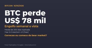 bitcoin abaixo 78 mil — BTC perde US$ 78 mil
