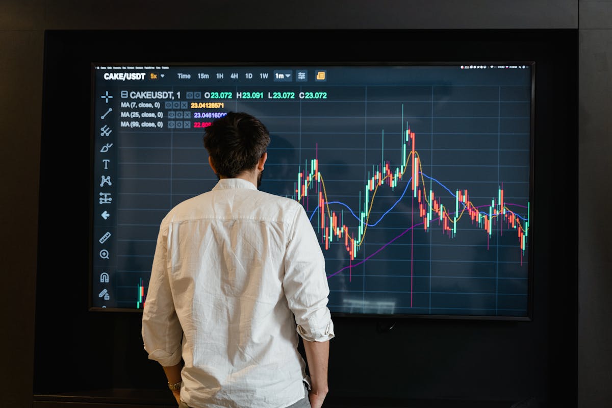 Gráfico de mercado financeiro representando tokenização institucional na Ethereum