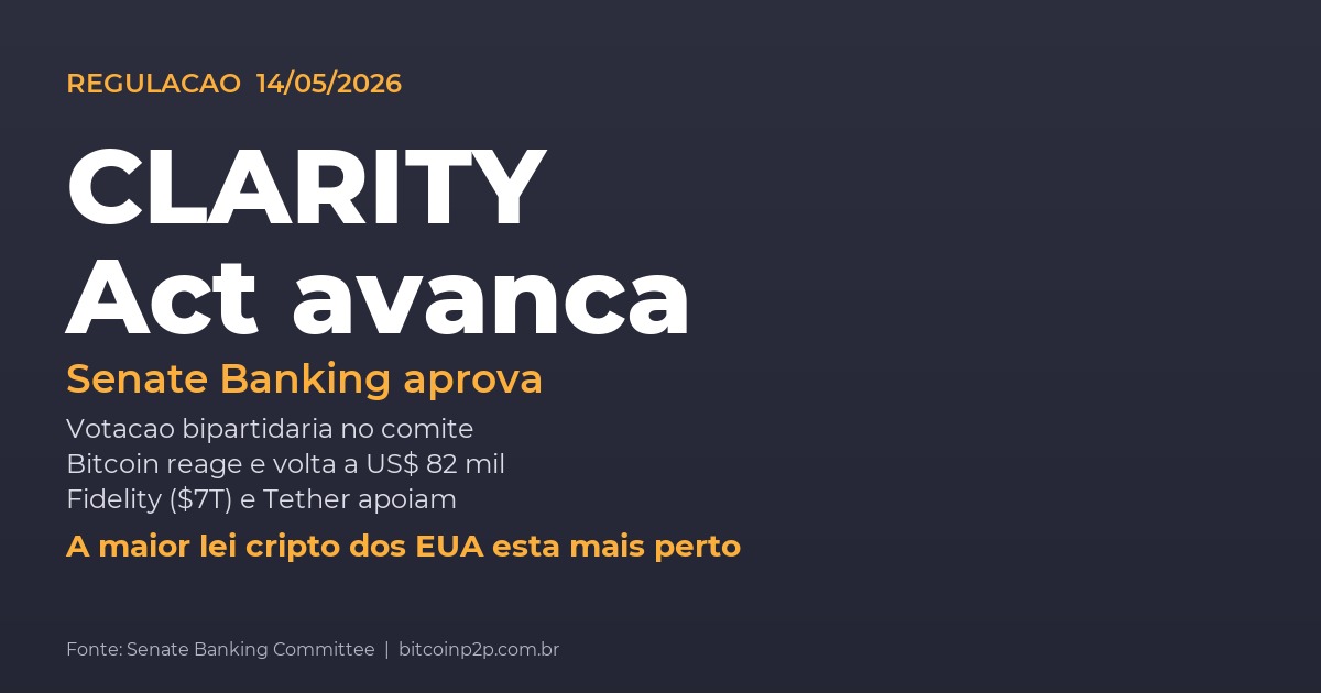 CLARITY Act aprovado no Senate Banking Committee dos EUA em 14 de maio de 2026 com Bitcoin reagindo para US$ 82 mil