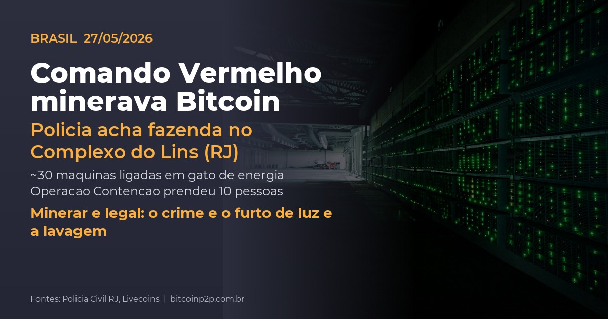 Fazenda de mineracao de Bitcoin do Comando Vermelho encontrada no Complexo do Lins no Rio de Janeiro