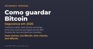 Guia completo para guardar Bitcoin com segurança no Brasil em 2026: auto-custódia, hardware wallets, seed phrase e exchanges confiáveis