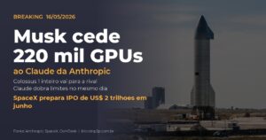 elon musk claude anthropic gpu — Musk cede 220 mil GPUs