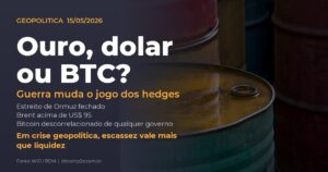 Guerra entre EUA + Israel e Irã fecha Estreito de Ormuz, pressiona petróleo e levanta debate sobre safe havens: ouro, dólar ou Bitcoin