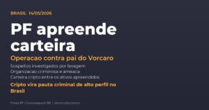 Polícia Federal apreende carteira de criptomoedas em operação contra pai de Daniel Vorcaro em 14 de maio de 2026