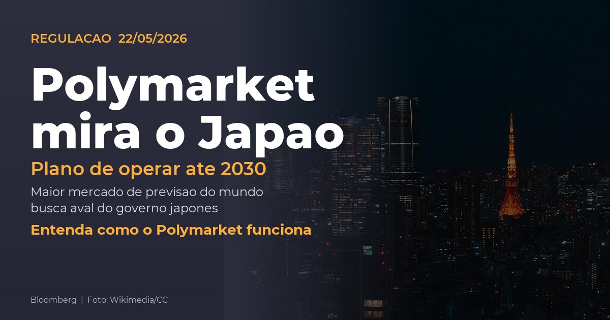 Polymarket busca aprovacao para operar mercados de previsao no Japao ate 2030. Credito: Bloomberg