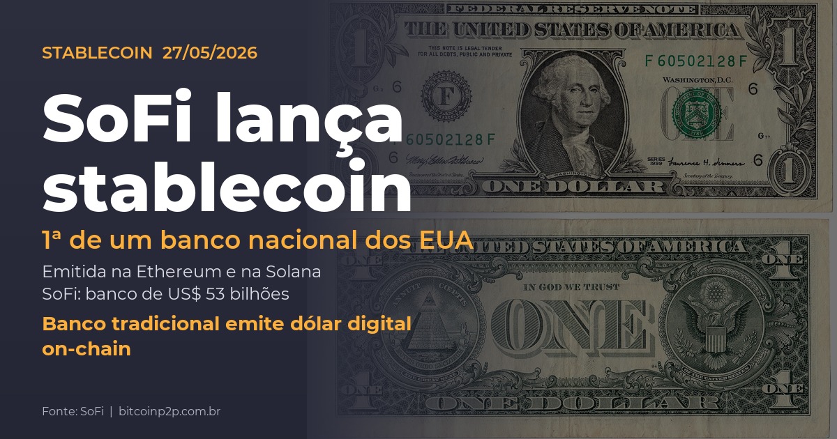 SoFi lança a primeira stablecoin de um banco nacional dos EUA na Ethereum e Solana