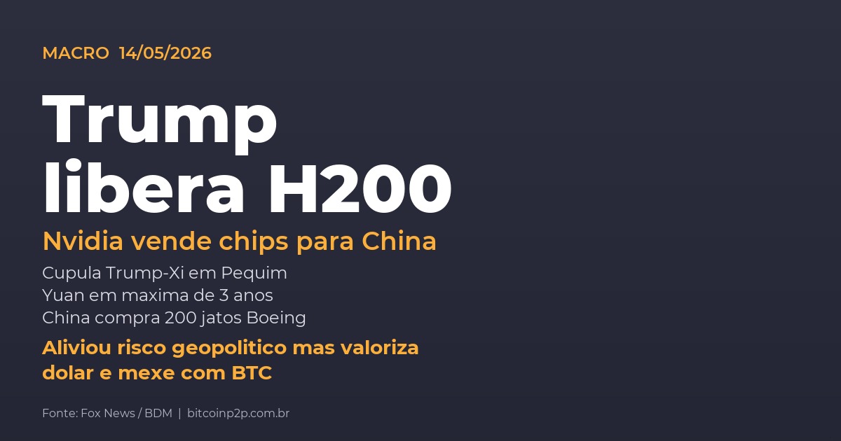Trump libera venda de chips Nvidia H200 para China em cúpula com Xi Jinping em Pequim em 14 de maio de 2026