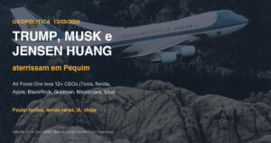 Trump aterrissa em Pequim em 13 de maio de 2026 com Elon Musk, Jensen Huang e mais 12 CEOs a bordo do Air Force One