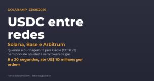 Bridge de USDC entre Solana, Base e Arbitrum na carteira DolaRamp via Circle CCTP