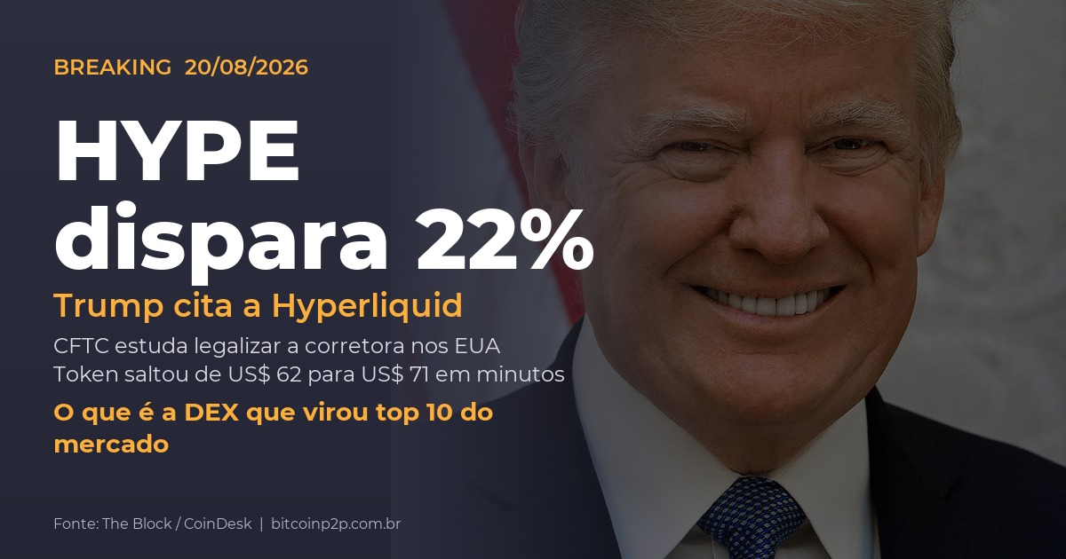 Hyperliquid: token HYPE dispara após Trump anunciar que CFTC quer legalizar a corretora nos EUA