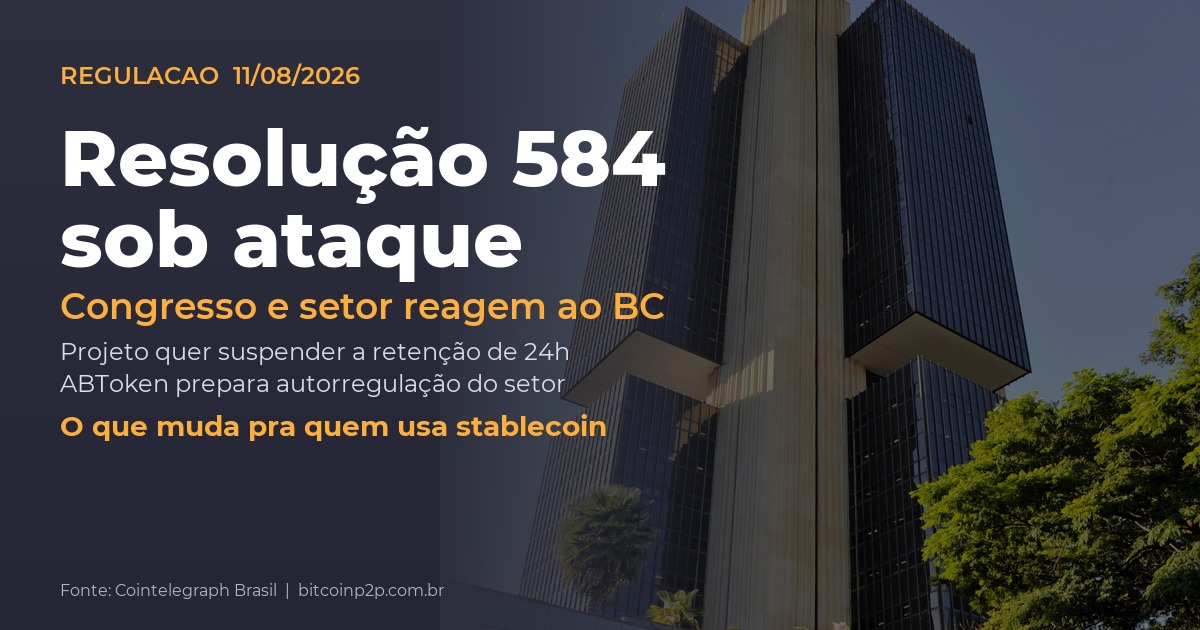 Resolução 584 do Banco Central: Congresso e setor cripto reagem à retenção de 24 horas