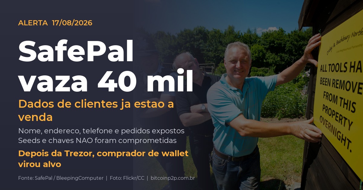 SafePal vazamento de dados: 39.798 clientes expostos com nome, endereço e telefone
