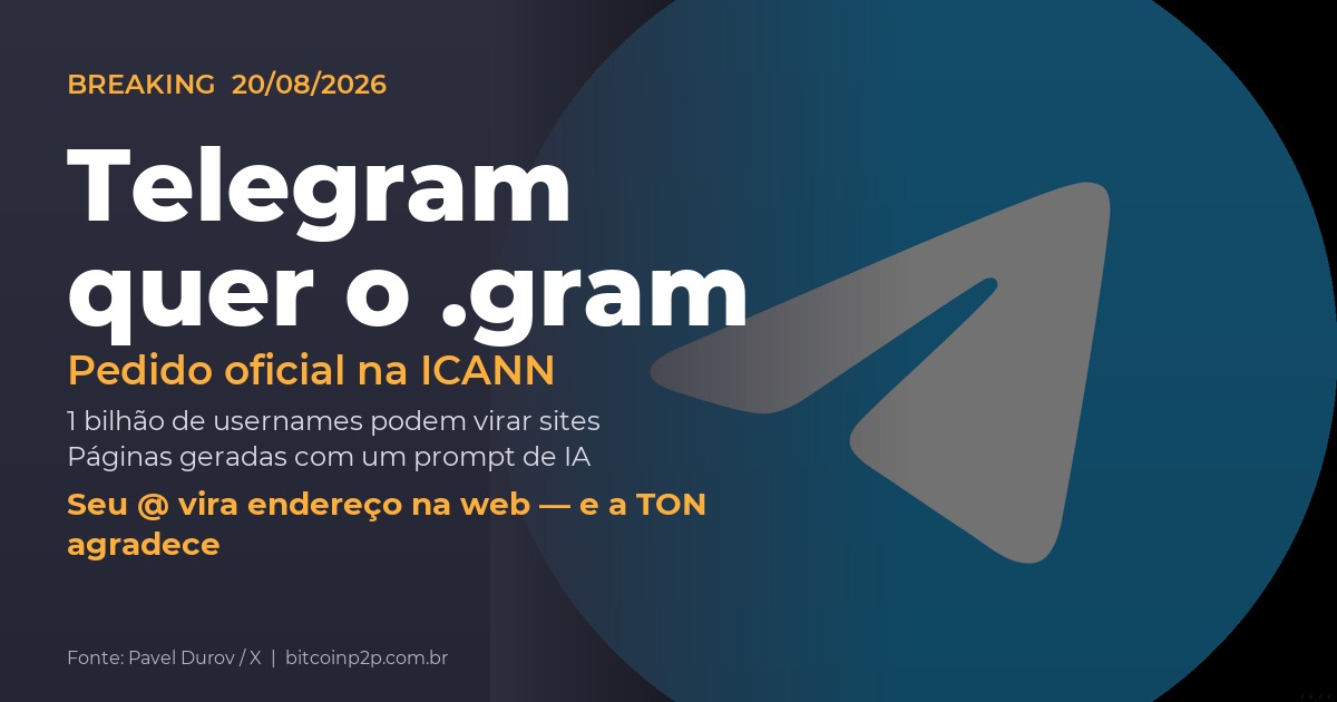 Telegram pede domínio .gram na ICANN: usernames podem virar sites pessoais