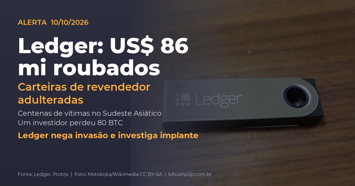 Ledger hackeada: US$ 86 milhões roubados de carteiras compradas no revendedor CryptoBilis
