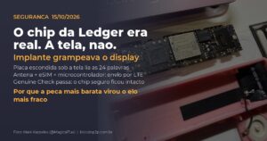 Implante na Ledger: placa escondida sob a tela lia a seed phrase e enviava por LTE